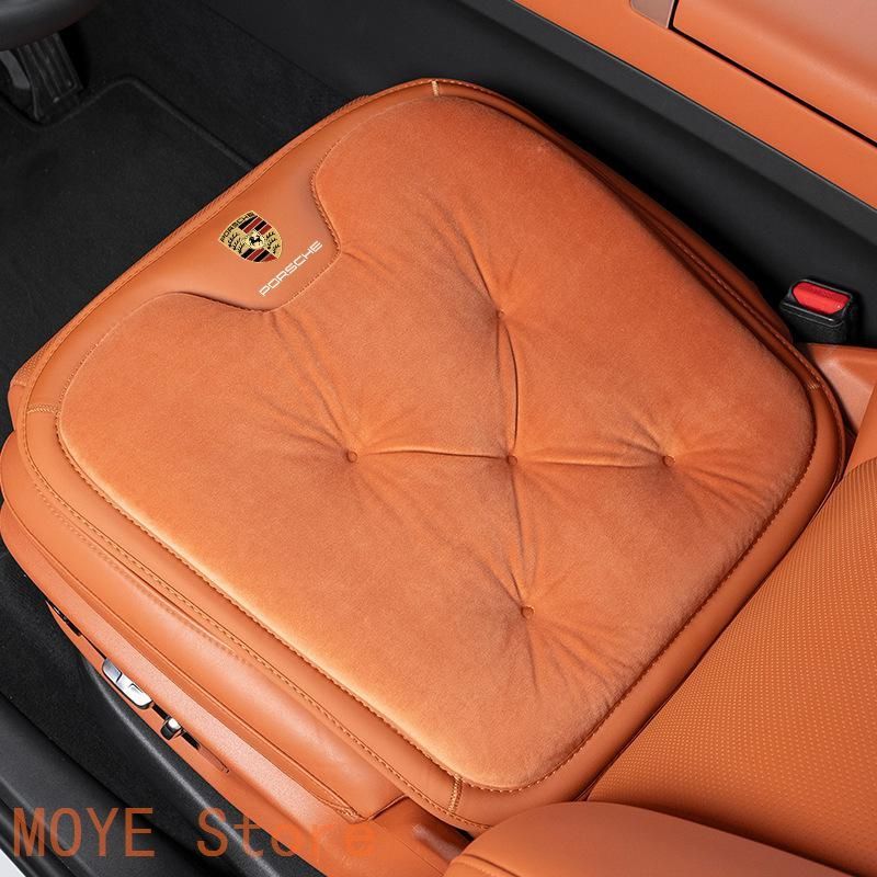 ポルシェ PORSCHE オレンジ 車用 前座席用2枚 後部座席用1枚 シートクッション 座布団 シートカバー フランネルの表面 冬の座布団 快適 滑り止め zd1104