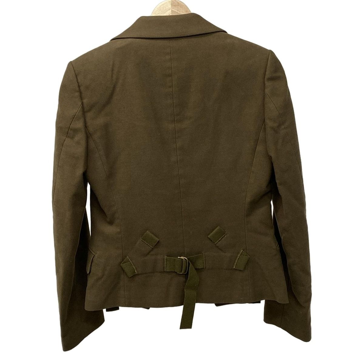 ISSEYMIYAKE イッセイミヤケ ジャケット サイズ2 M レディース - カーキ 長袖 肩パッド 秋 冬 GULLKHAN_COM