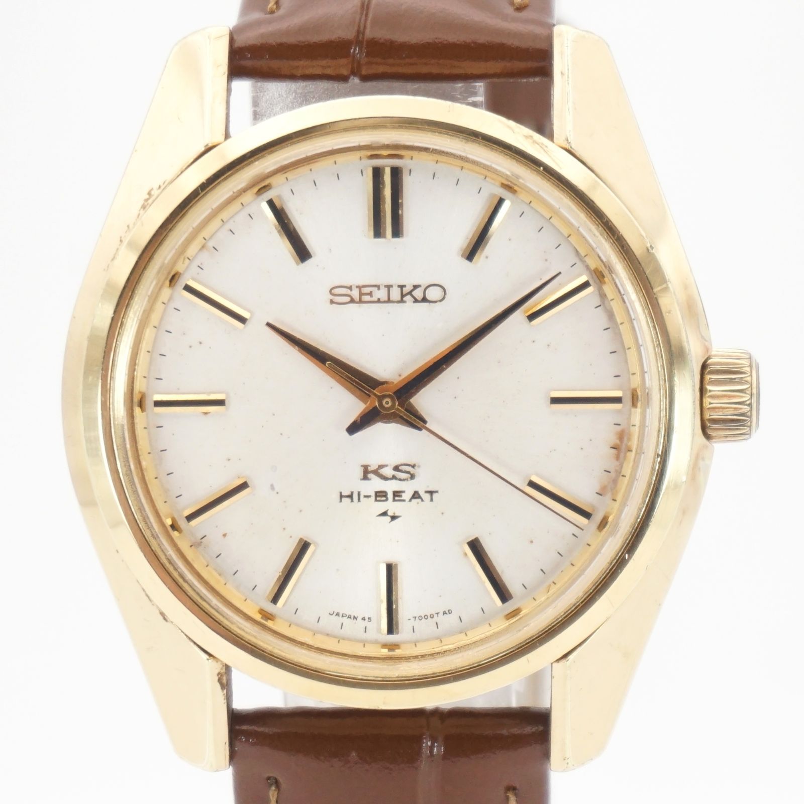 稼動品 風防 ストラップ ヴィンテージ SEIKO キングセイコー KS ハイビート 45-7001 手巻き メンズ腕時計