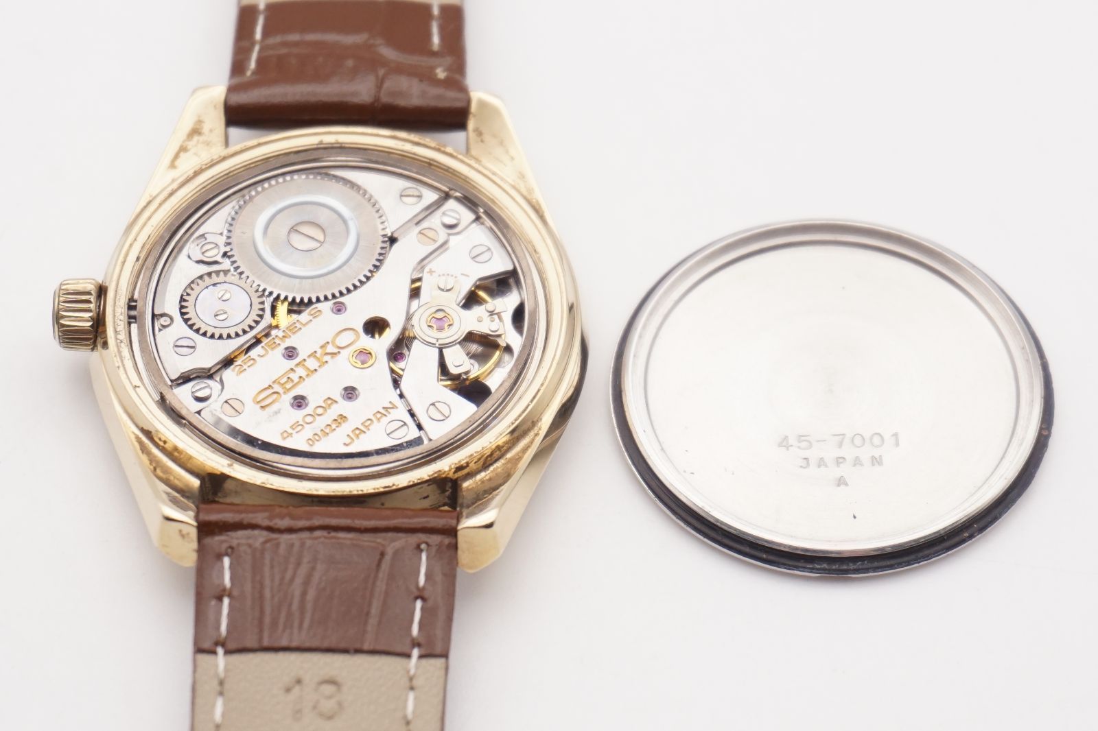 稼動品 風防 ストラップ ヴィンテージ SEIKO キングセイコー KS ハイビート 45 7001 手巻き メンズ腕時計