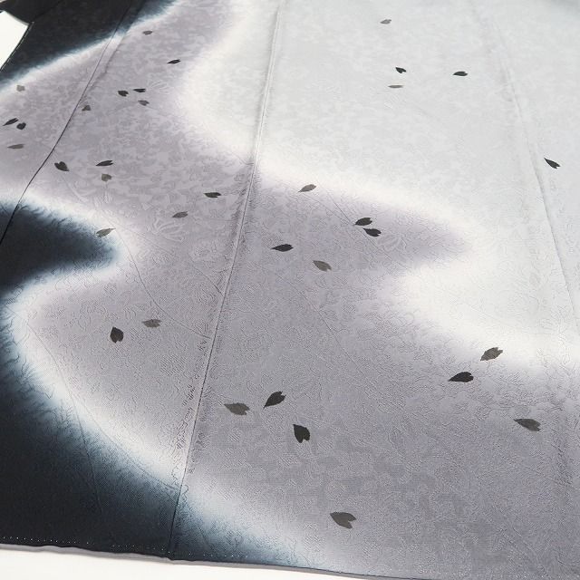  ❁tomihisa❁ 染色作家 前田華清 落款 桜 モノトーン 花を見初めて心を宿す 着物 正絹 仕付け糸付 訪問着 5530 訪問着 付け下げ 着物