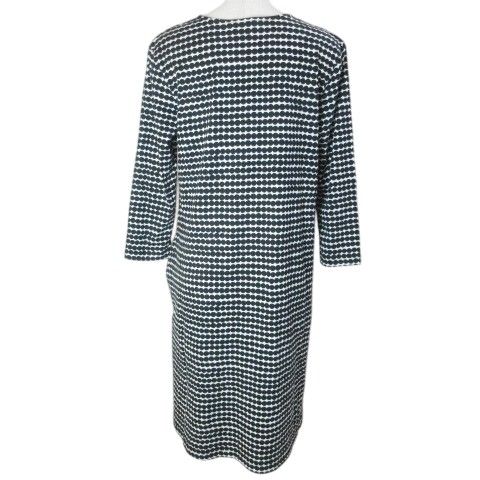 マリメッコ marimekko Aretta Rasymatto ラシィマット カットソーワンピース ひざ丈 7分袖 S ブラック ホワイト X