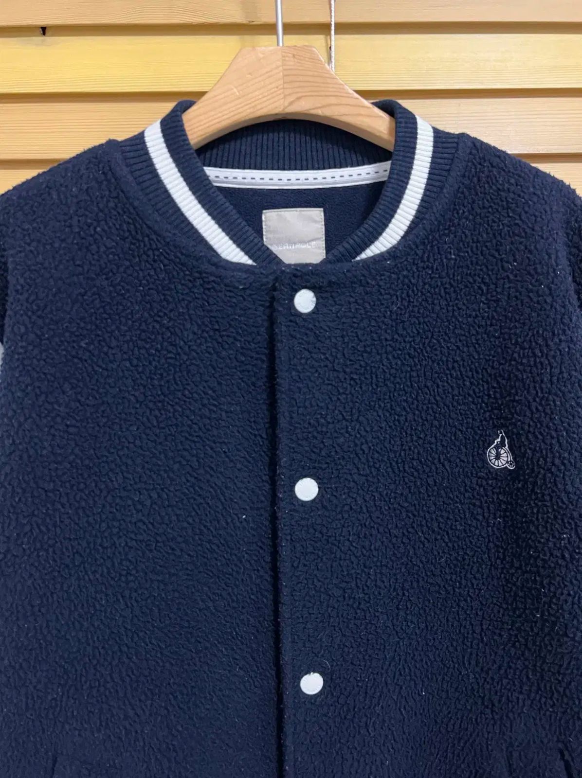 ビーンポール キッズ ネイビー フリースブルゾン スタジャン 160