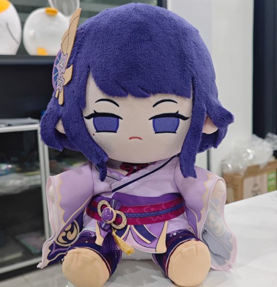 原神 げんしん 雷神 らいしん 雷電将軍 らいでんしょうぐん のコットンドール 30cm 同人 どうじん 座り姿 すわりすがた スケルトン入り いり 着せ替え きせがえ かのう なぬいぐるみ