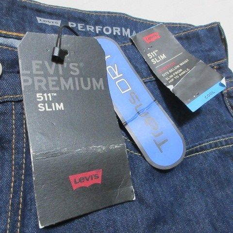 リーバイスプレミアム Levis PReMIUM タグ付き 511 SLIM FITクールトランスドライデニムパンツ 04511-3328 ジーンズ W33 L32 L相当 青 ブルー /X