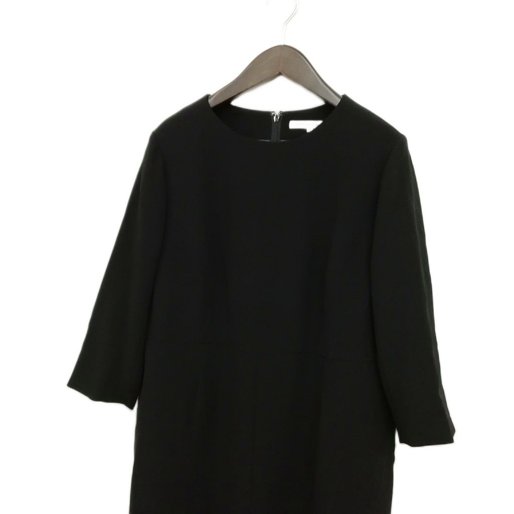 23区 オンワード樫山 20SS フォーマル ロング ワンピース トリアセテート混 50 大きいサイズ ブラック