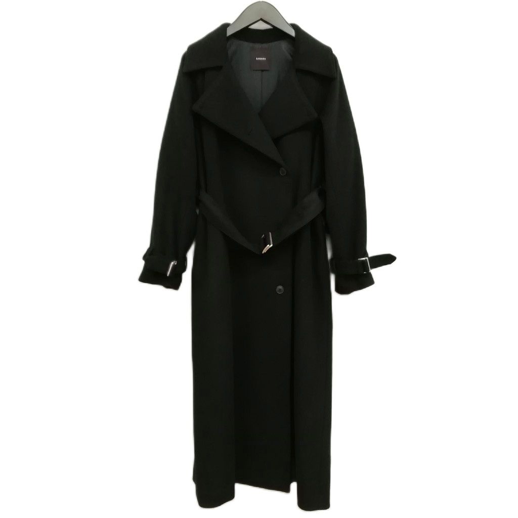 anuans アニュアンス 1521600282-1 ウール ロング トレンチコート ブラック