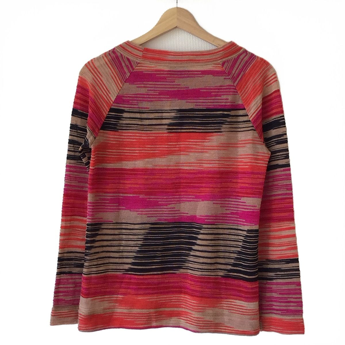 MISSONI ミッソーニ 長袖カットソー サイズ44 L レディース - ピンク×オレンジ×マルチ クルーネック