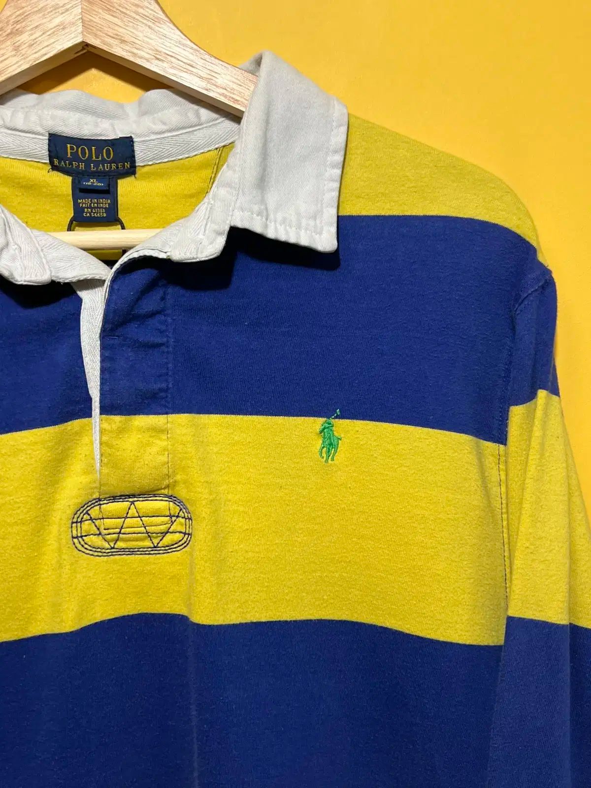 M ポロ ラルフローレン ワイド ストライプ ラグビー シャツ