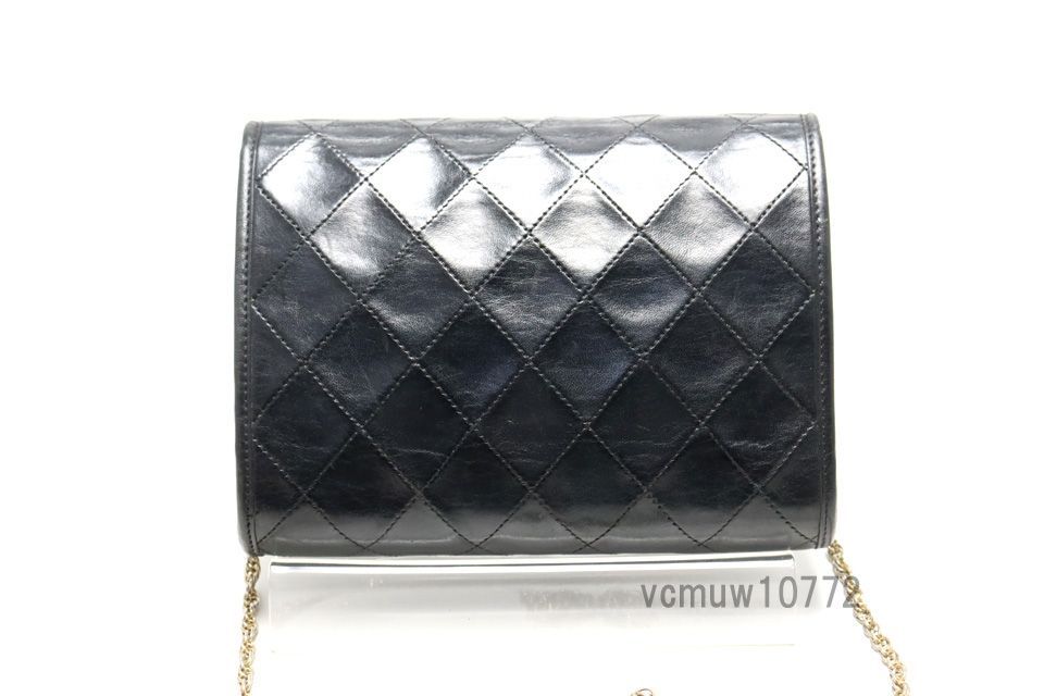 シリアルシール無 美 CHANEL マトラッセ GD金具 レザー チェーンショルダーバッグ シャネル 1023ea31473