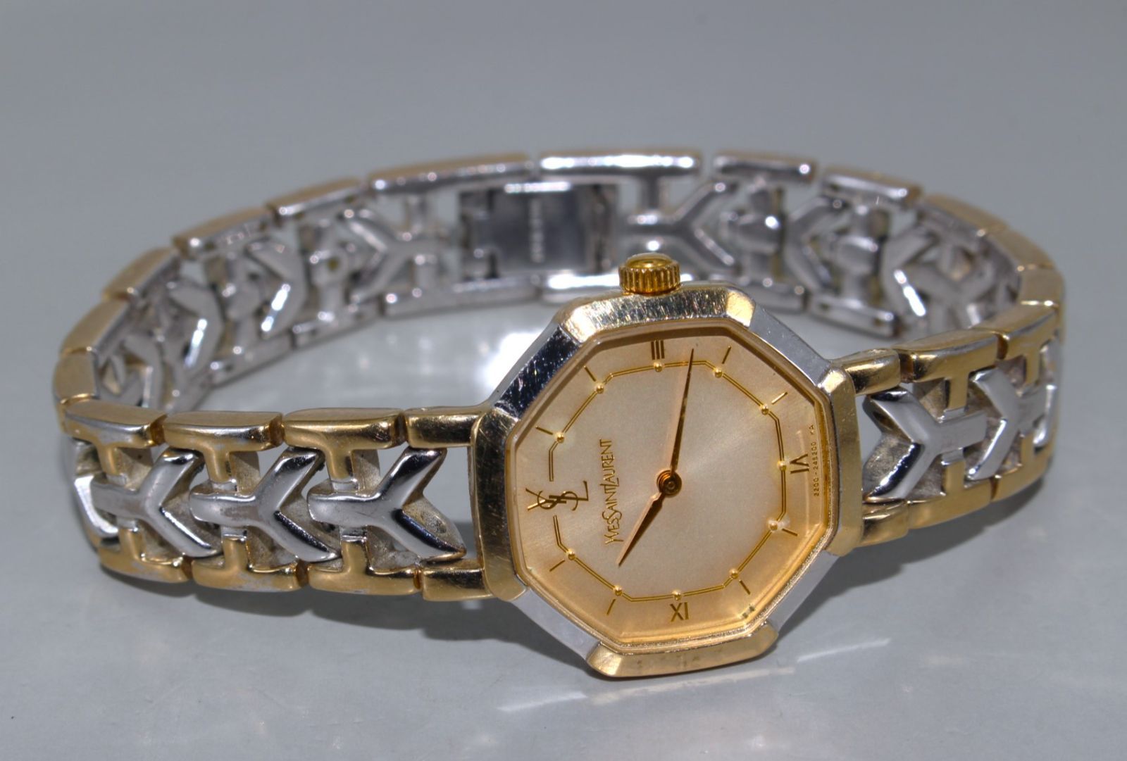 VRW-1430 時計 Yves Saint-Laurent イヴサンローラン 2200-241762 オクタゴン SL文字盤 レディース クォーツ 腕時計 稼働品