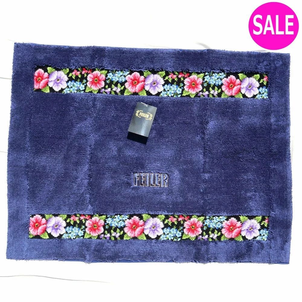 フェイラー バスマット 定価20 900円 アデルフローリア ネイビー 57cm×75cm ADF-222030