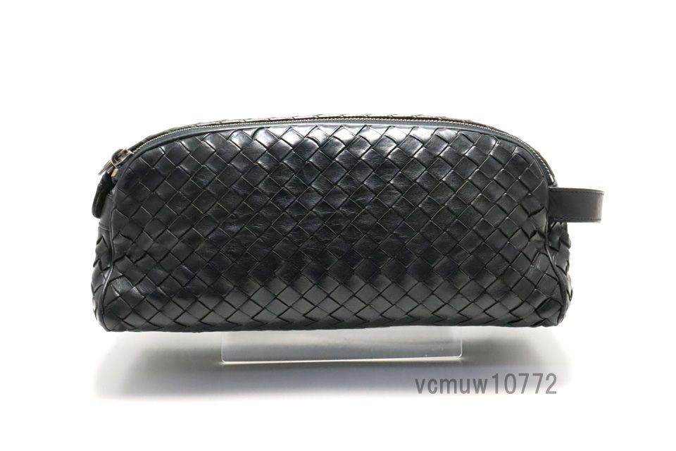 美 BOTTEGA VENETA イントレチャート レザー セカンドバッグ ボッテガヴェネタ 1023 vbC 8253-O
