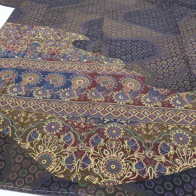 新品 前田仁仙 落款 更紗 お仕立て上がり品 夏着物 証紙付 夏牛首紬 6036 新品 前田仁仙 落款 更紗 着物“ようこそ仁仙更紗の世界へ！巡り合う