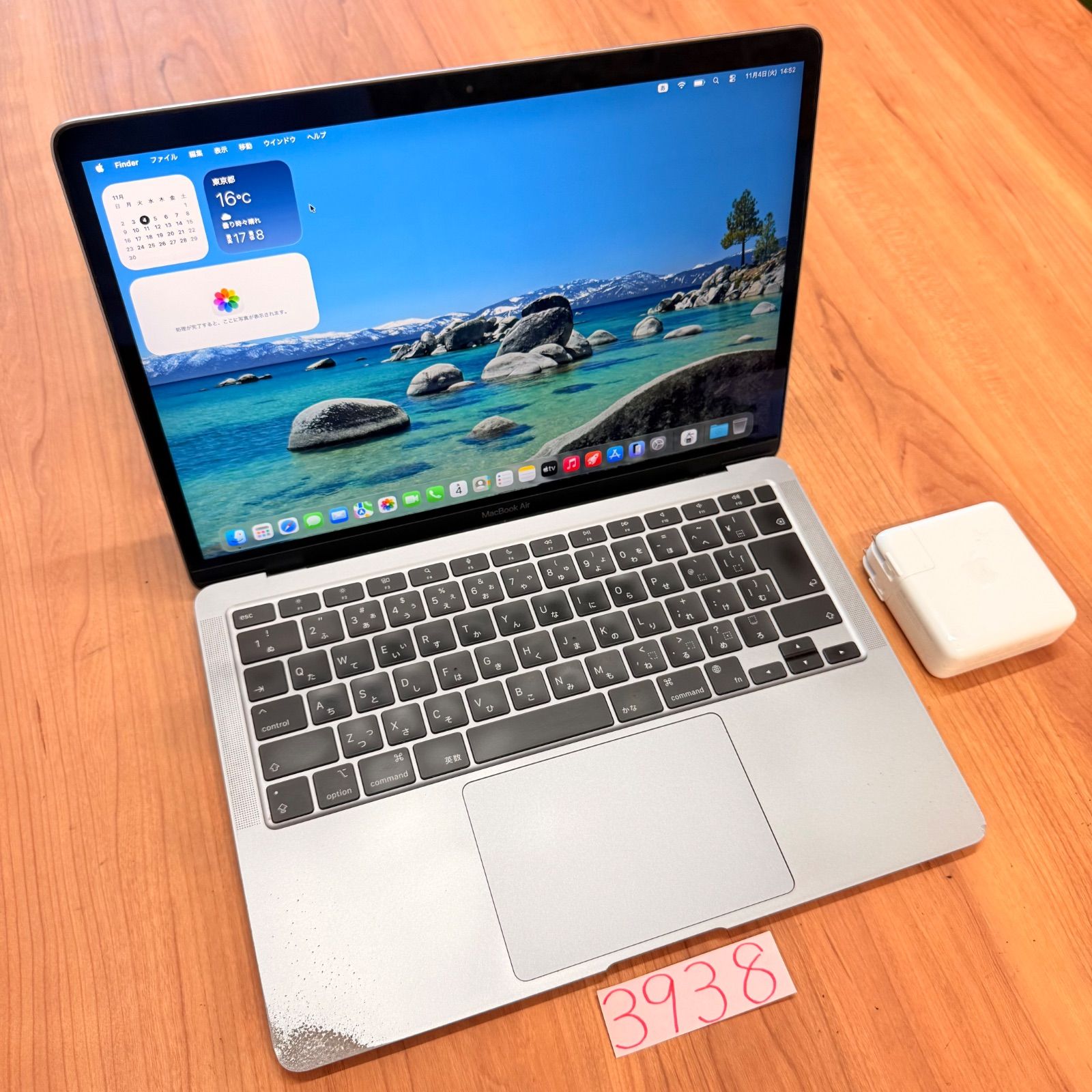 3938 MacBook air 13インチ 2020 アップル Apple M1 16GB 512GB 動画編集 カメラ内蔵 ノートPC ノートパソコン SSD搭載 macOS み 動作 済み