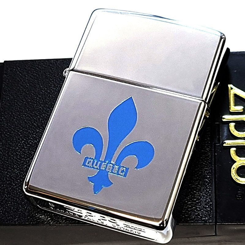 ZIPPO ライター カナダ製 ジッポ ケベック州 州旗 1998年製 絶版 オンタリオ製 廃盤 ブルー シルバー ビンテージ 珍しい ヴィンテージ かっこいい メンズ おしゃれ プレゼント ギフト