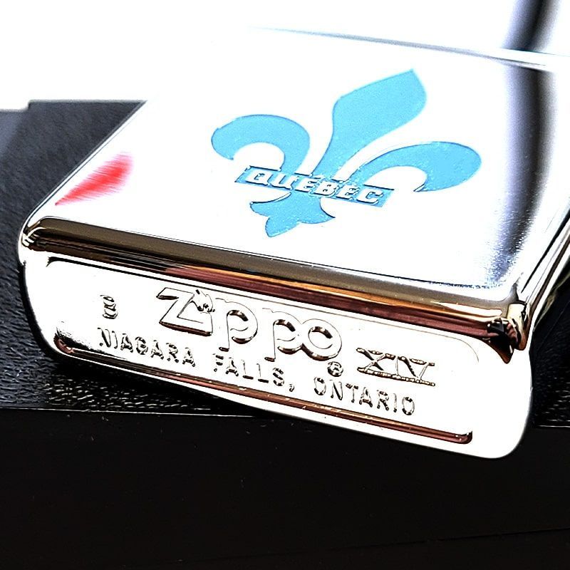 ZIPPO ライター カナダ製 ジッポ ケベック州 州旗 1998年製 絶版 オンタリオ製 廃盤 ブルー シルバー ビンテージ 珍しい ヴィンテージ かっこいい メンズ おしゃれ プレゼント ギフト