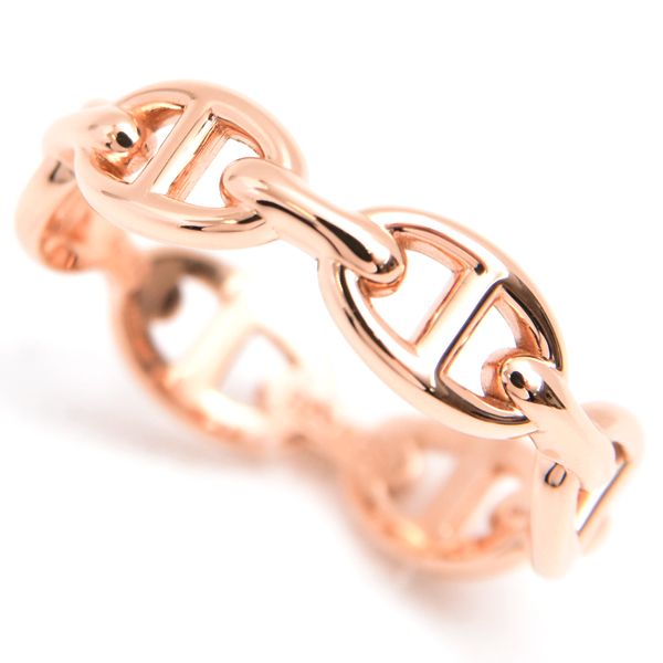 エルメス 指輪 ユニセックス シェーヌダンクル アンシェネPM リング 58号 ピンクゴールド HERMES 750PG