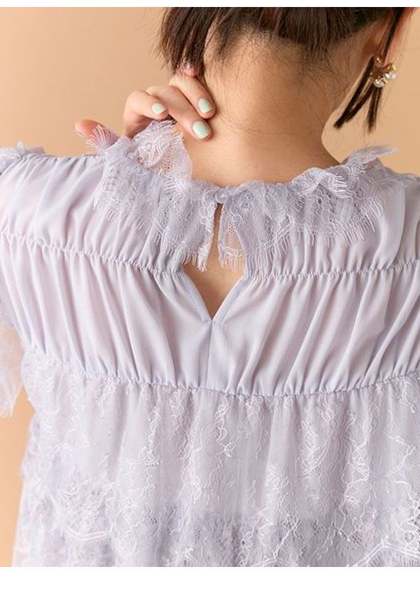 レースフリルブラウス
