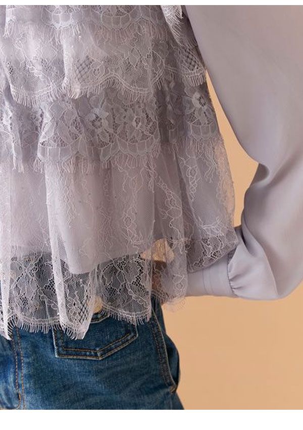  10 OFF リリー ブラウン LILY BROWN トップス 25秋冬 レースフリルブラウス 長袖 ミドル丈 lwft 255128 長袖 シャツ ブラウス