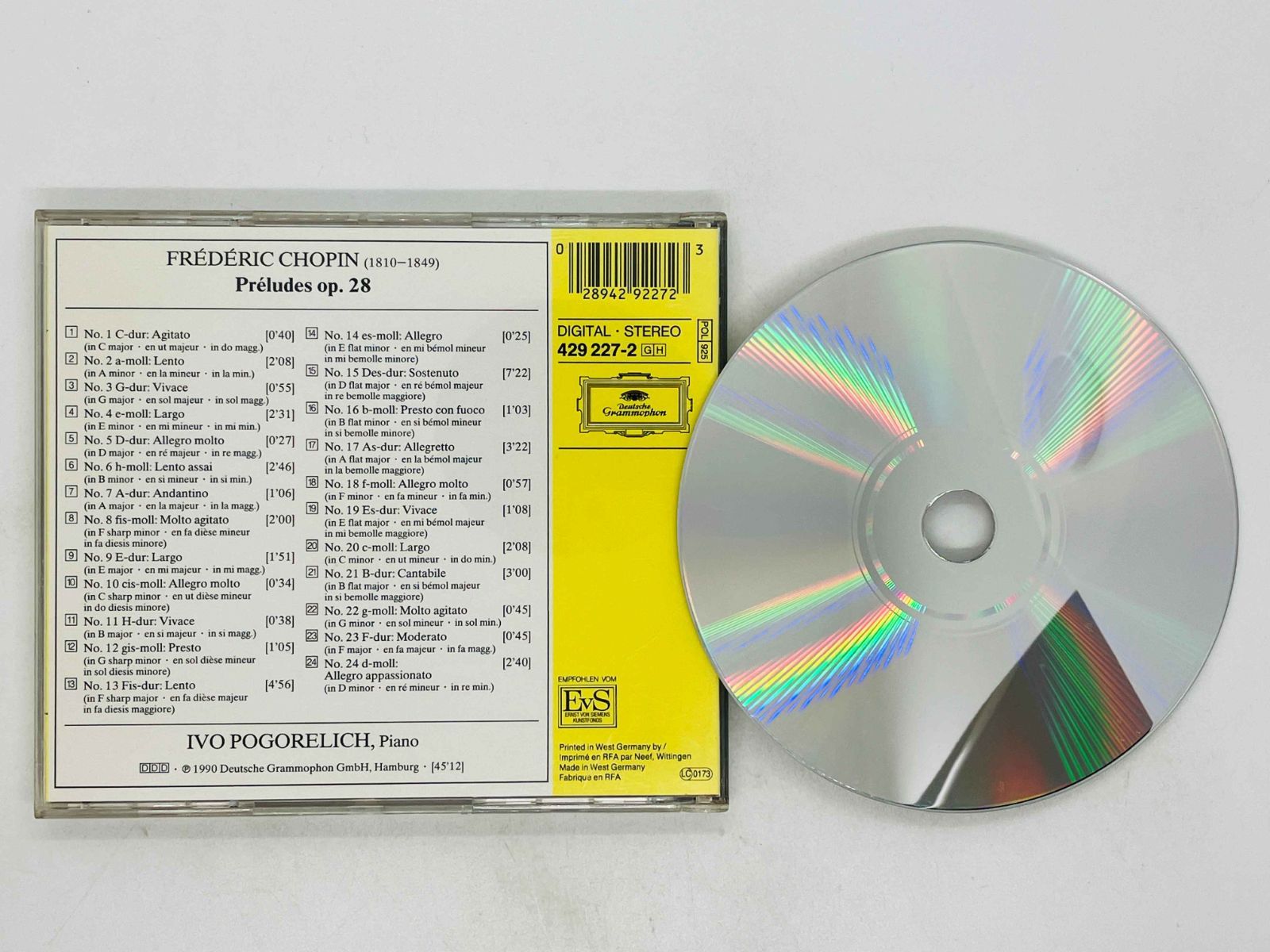 CD 西独盤 ショパン 24の前奏曲 ポゴレリチ / CHOPIN PRELUDES IVO