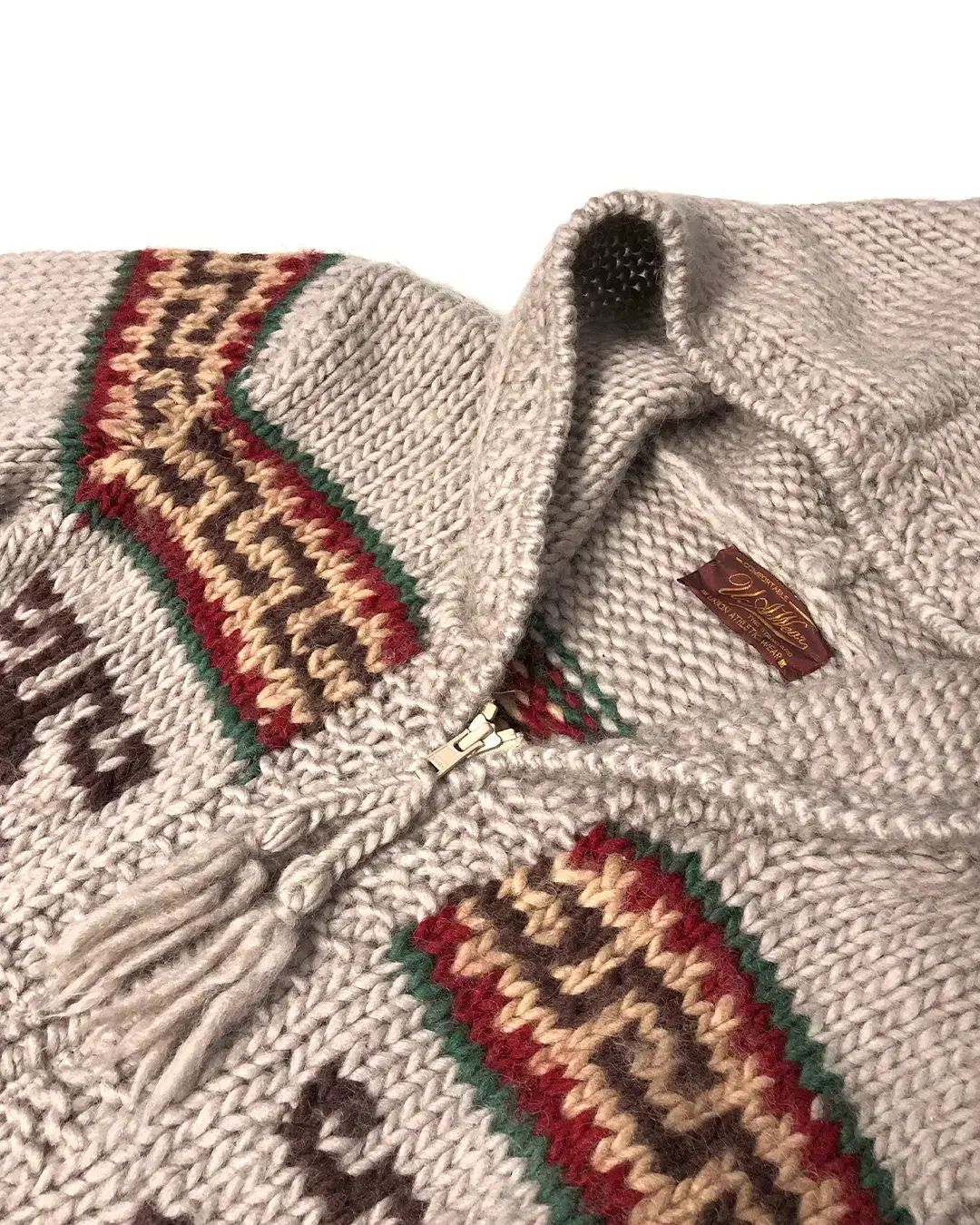  Cowichan インカ 刺繍 WHO ジップアップ パーカー トップス