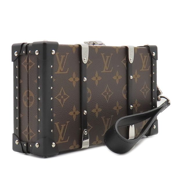 ルイヴィトン LOUIS VUITTON クラッチバッグ ウォレット トランク モノグラムマカサー モノグラムマカサー シルバー金具 茶 黒 M20250 RFID 保存袋