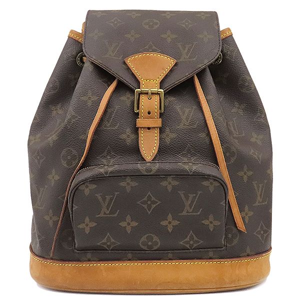 ルイヴィトン LOUIS VUITTON リュック デイパック モンスリ MM モノグラムキャンバス モノグラム ゴールド金具 茶 バッグパック M51136 SP0010