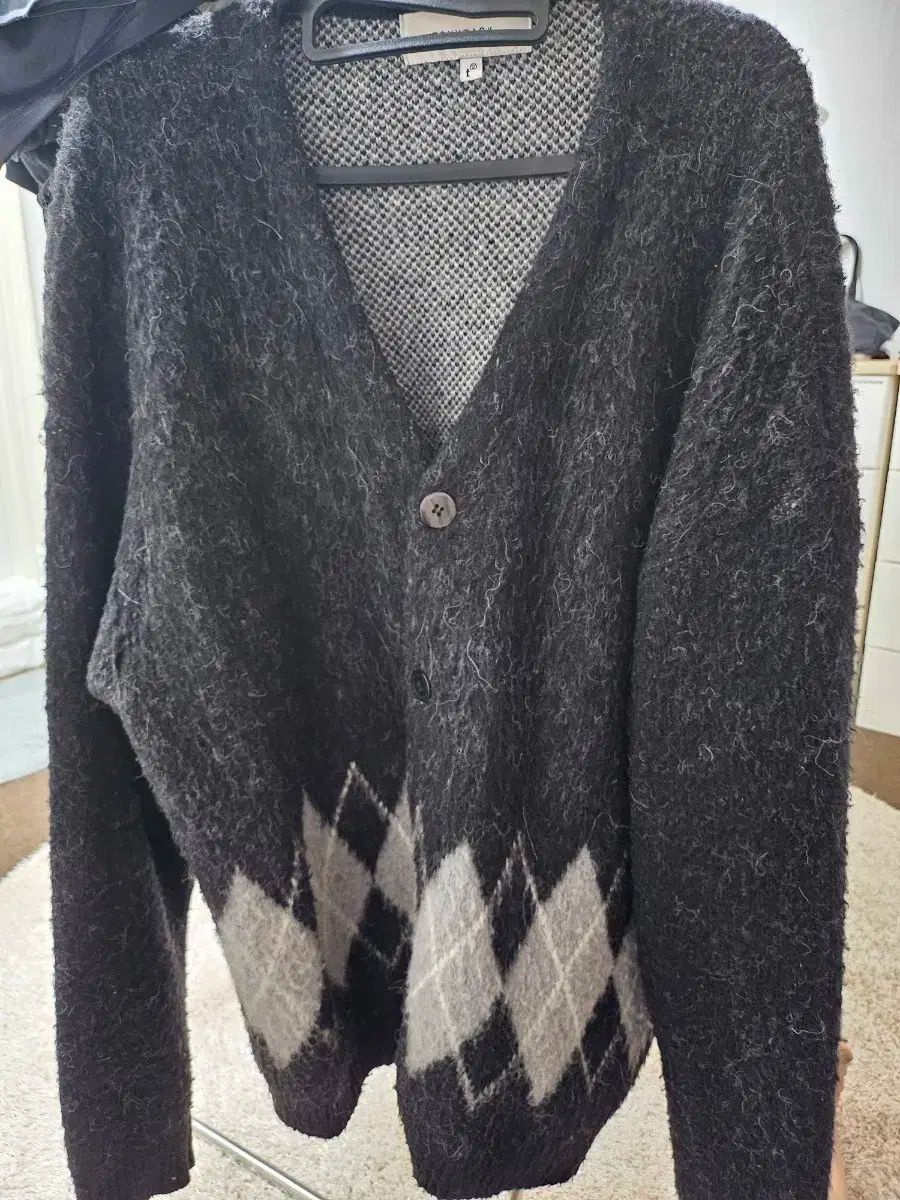 Tonywack アーガイル モヘア ウール カーディガン L