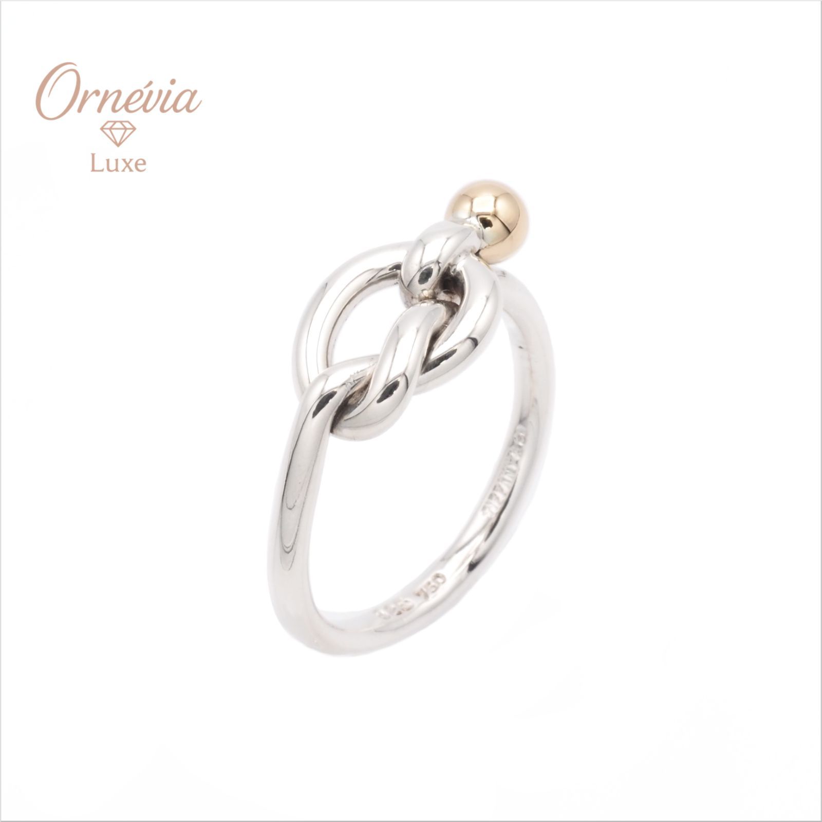 Tiffany&Co. ティファニー ラブノット リング SV925/Au750 18K YG 11号