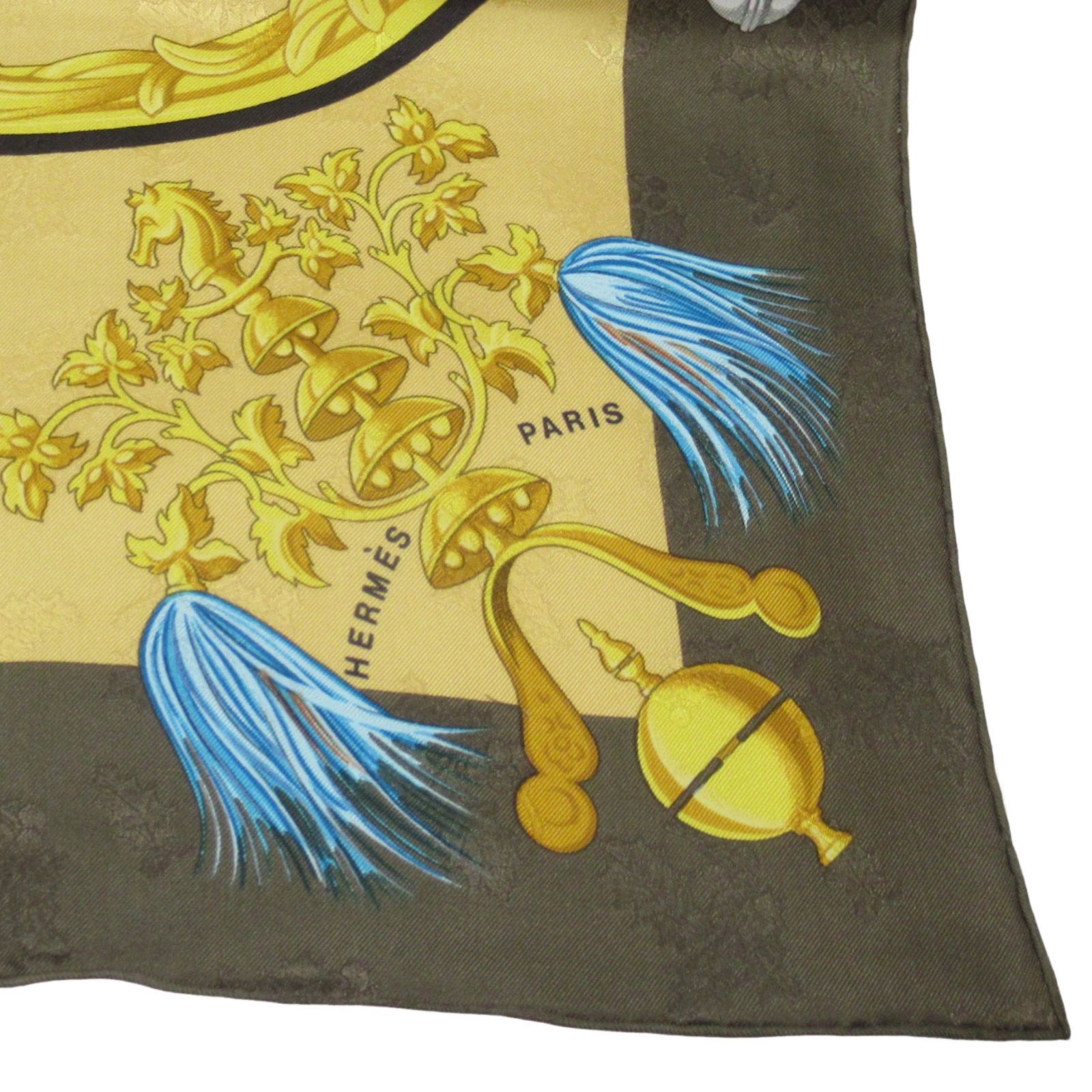 HERMES エルメス カレ90 スカーフ Plumes et Grelots 羽飾りと鈴柄