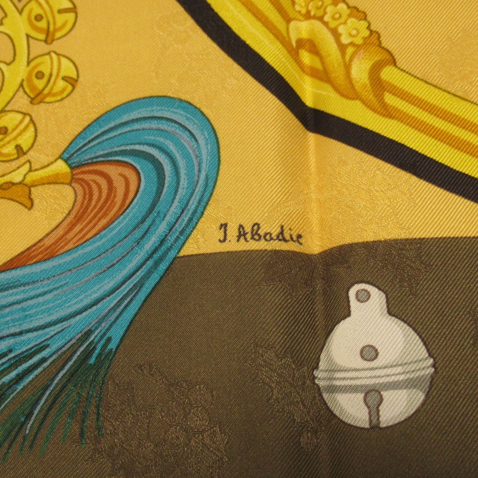 HERMES エルメス カレ90 スカーフ Plumes et Grelots 羽飾りと鈴柄