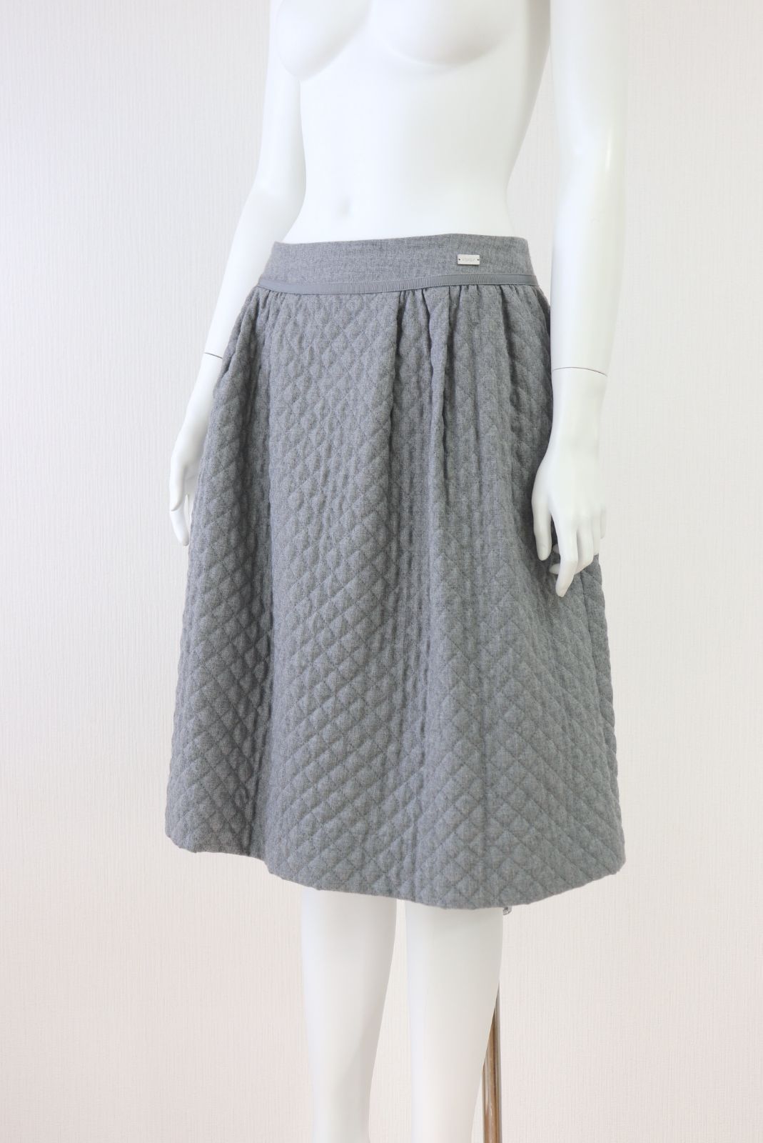 FOXEY 中綿キルティングスカート 39263 グレー 40サイズ フォクシー