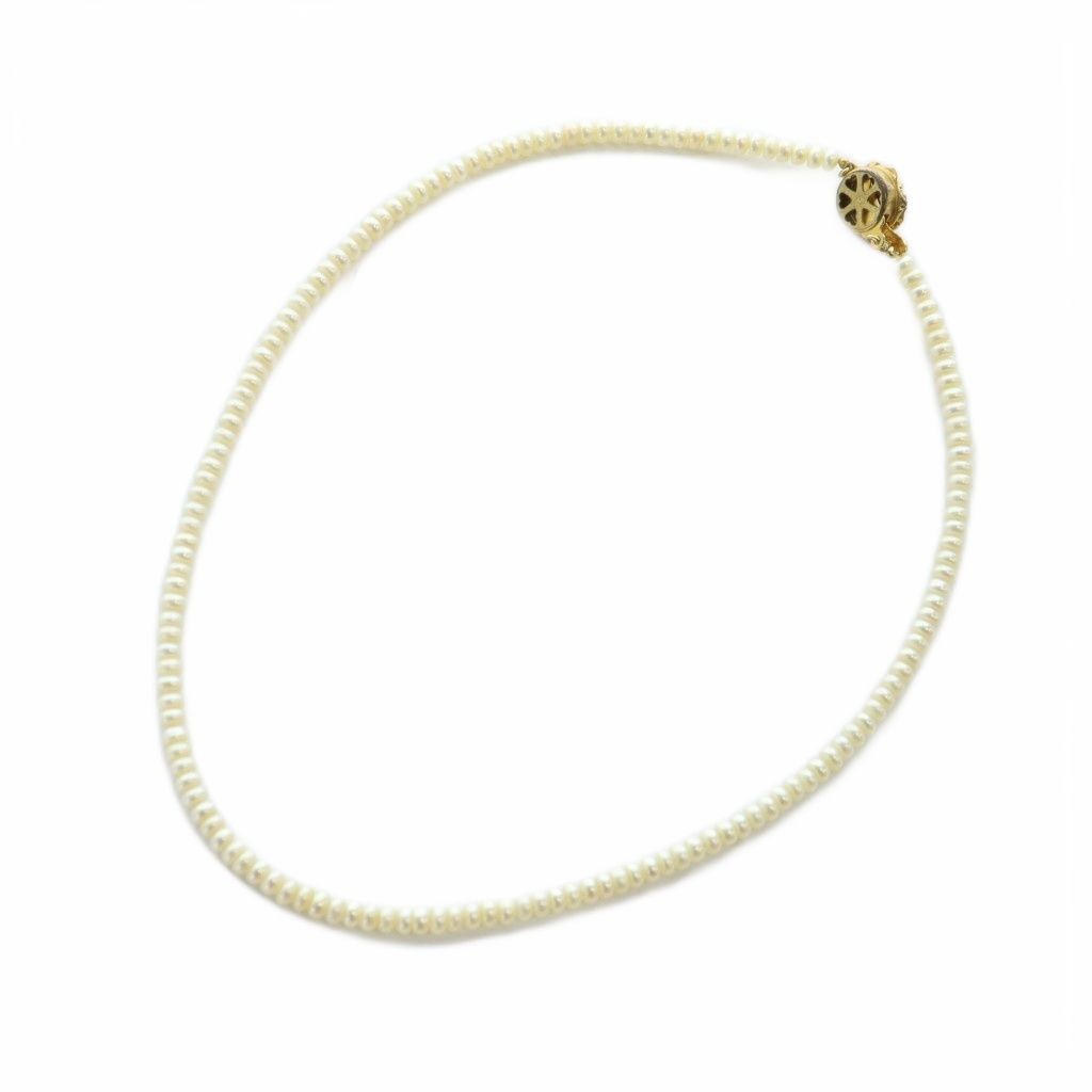 ノーブランド品 ネックレス パール 真珠 シルバー金具 4mm 白 ホワイト GY11 MQ