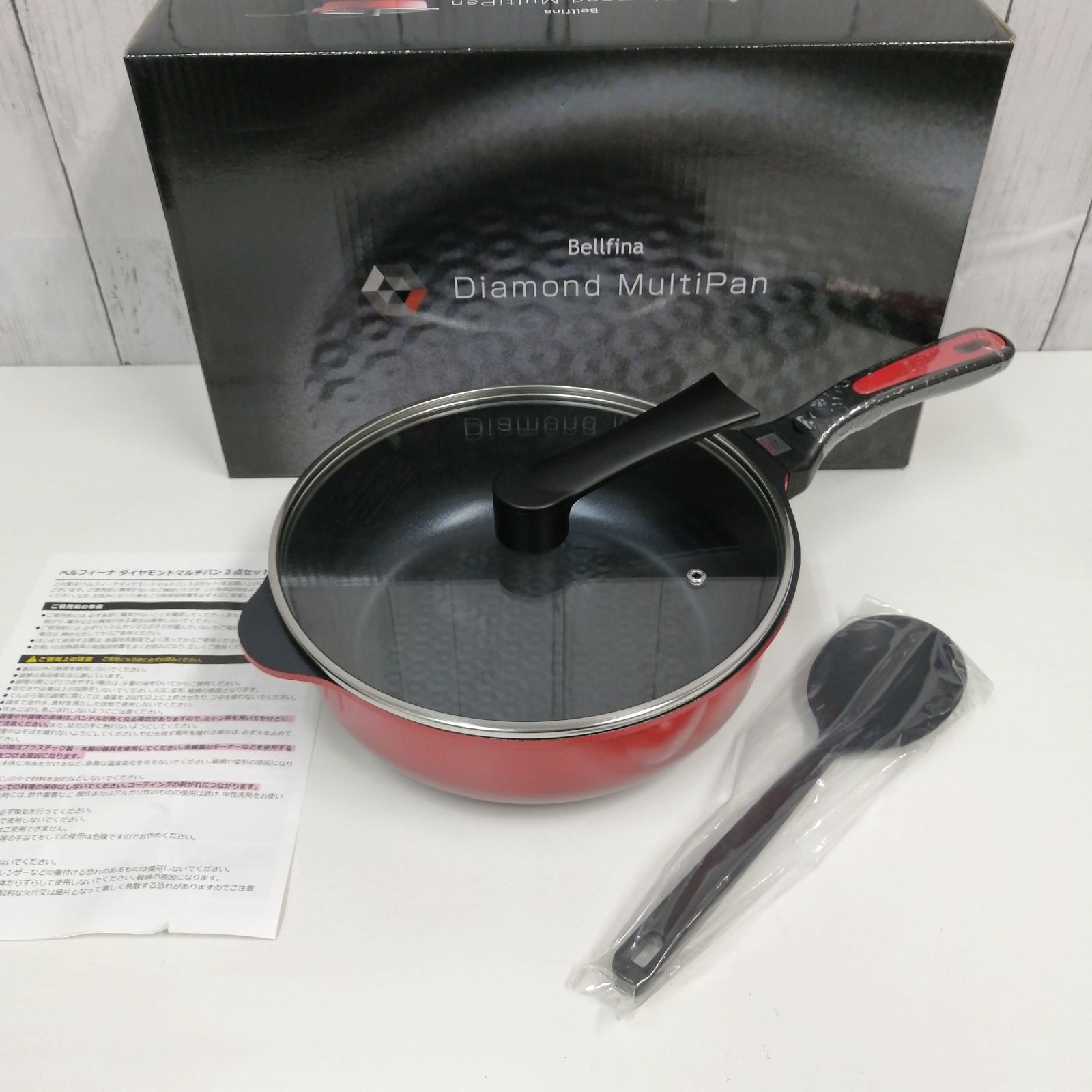 未使用 ベルフィーナ 25cm ダイヤモンドマルチパン 3点セット IH ガス