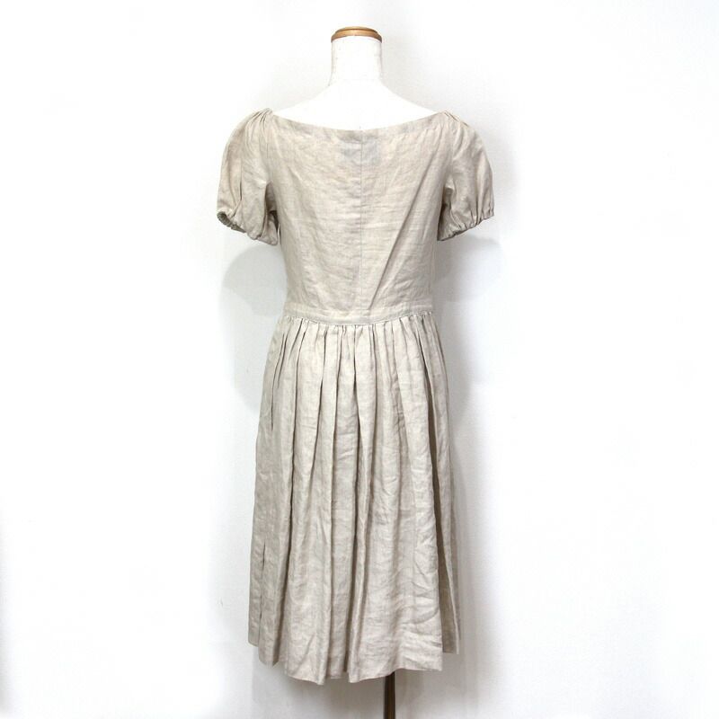 楠本質店 元住吉 PRADA プラダ 麻 ワンピース ベージュ レディース サイズ 42