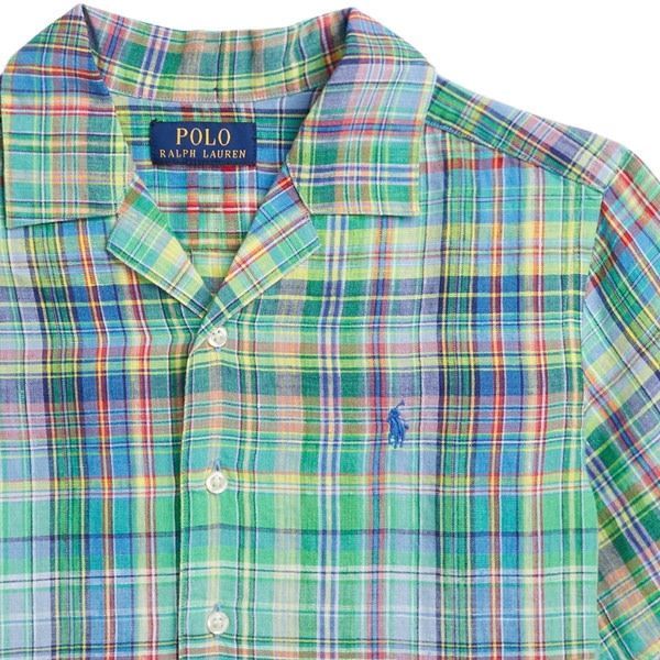  ラルフローレン リネン オープン シャツ 半袖シャツ ブラウス トップス