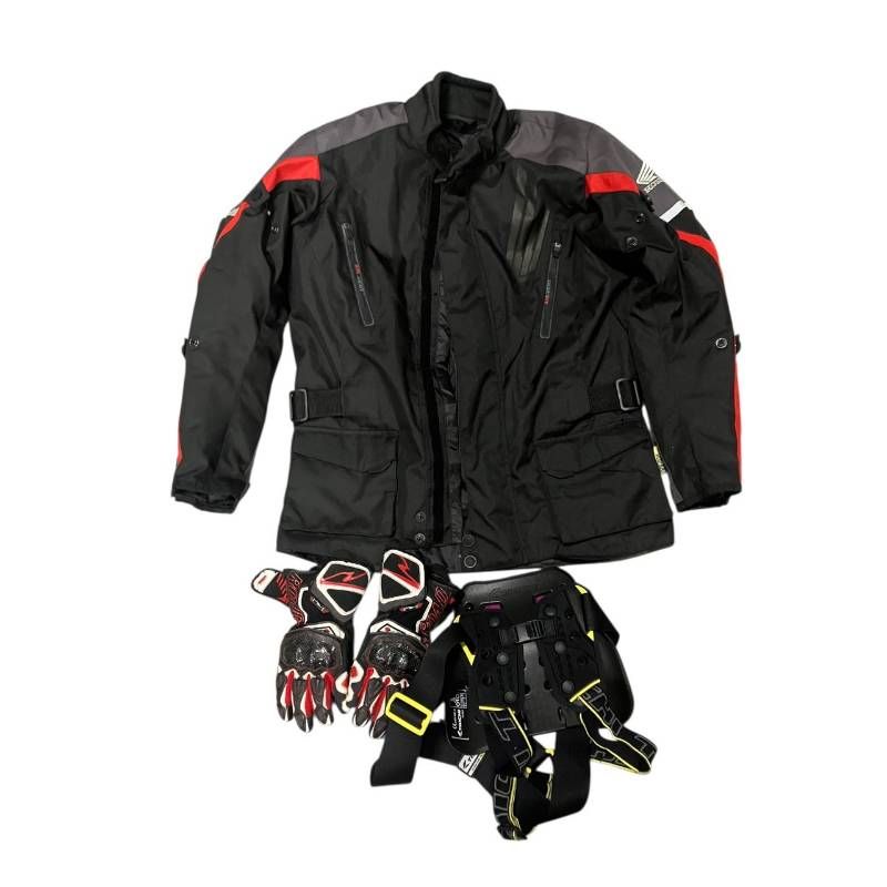 HONDA ライディングジャケット Mサイズ RS TAICHI 背面プロテクター グローブ Sサイズ 付き 3点セット バイク用品
