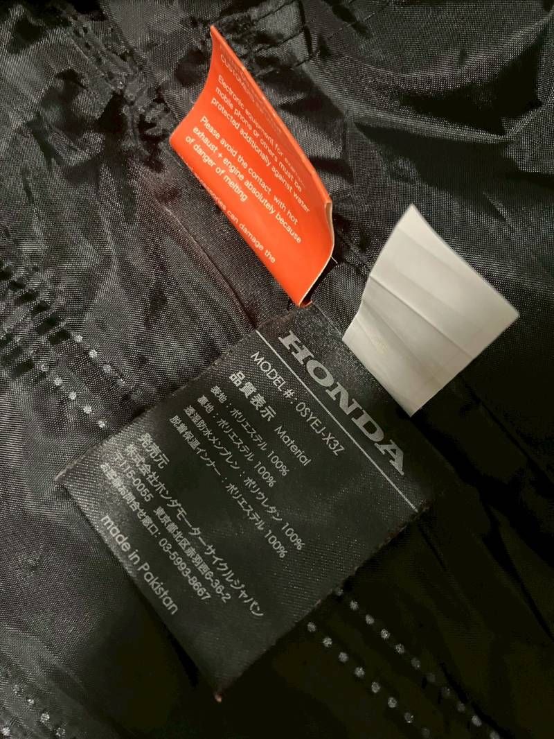 送料無料】HONDA ライディングジャケット Mサイズ RS TAICHI 背面