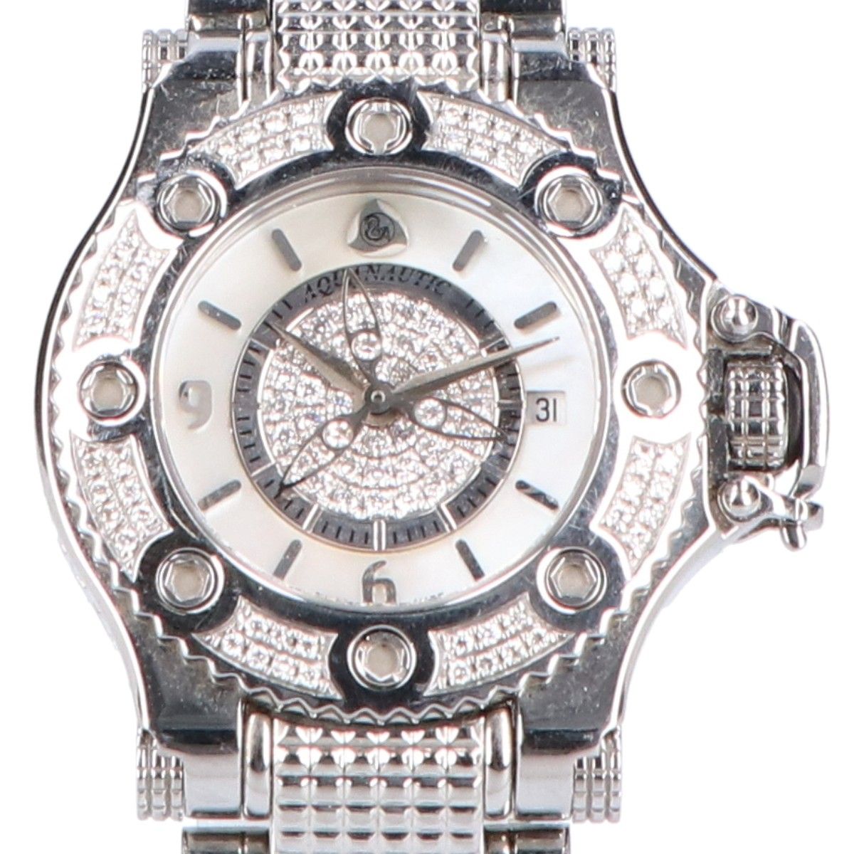 Aquanautic アクアノウティック ファーストクーダ デイト ダイヤベゼル ダイヤ シェル文字盤 クォーツ