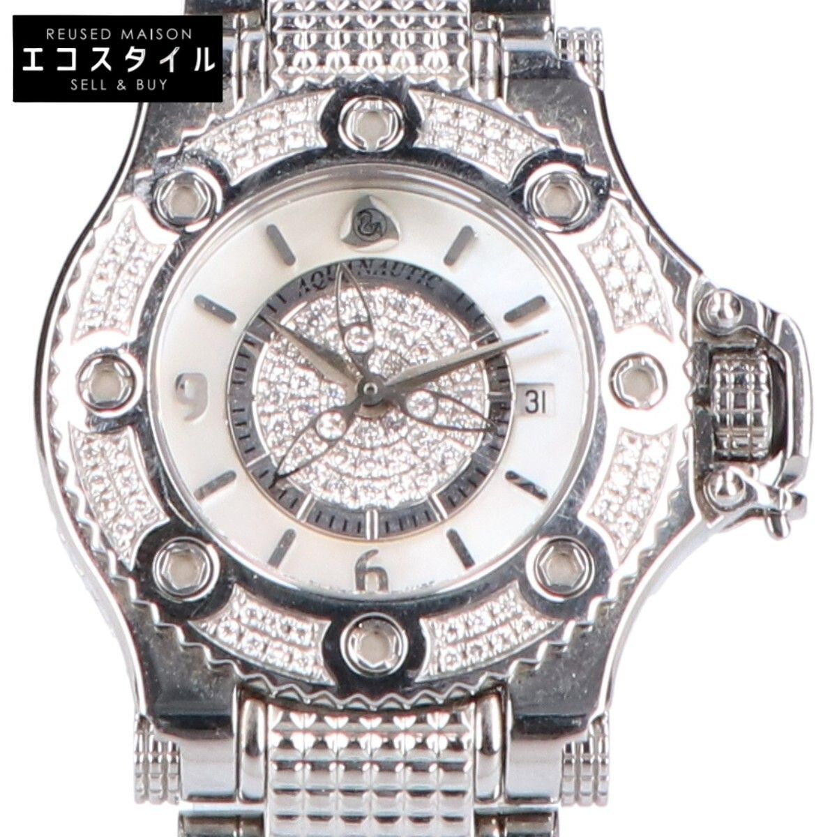 Aquanautic アクアノウティック ファーストクーダ デイト ダイヤベゼル ダイヤ シェル文字盤 クォーツ