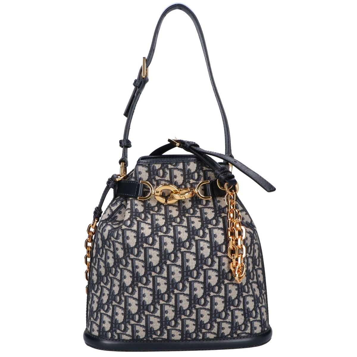 DIOR ディオール オブリーク ジャカード セ ディオール バケットバッグ ミディアム チェーン