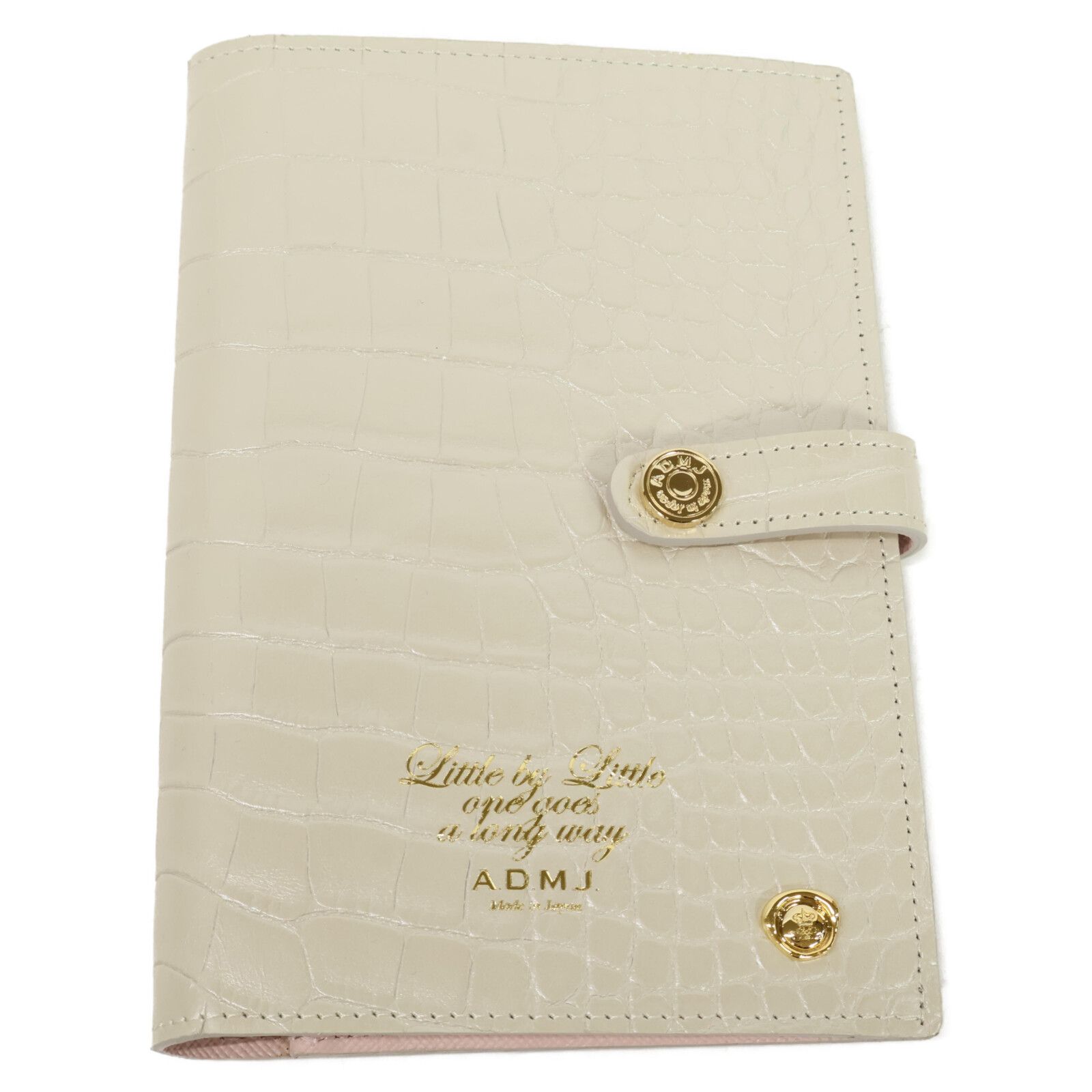 A D M J Accessoires De Mademoiselle ADMJ クロコダイル型押しお薬手帳ケース