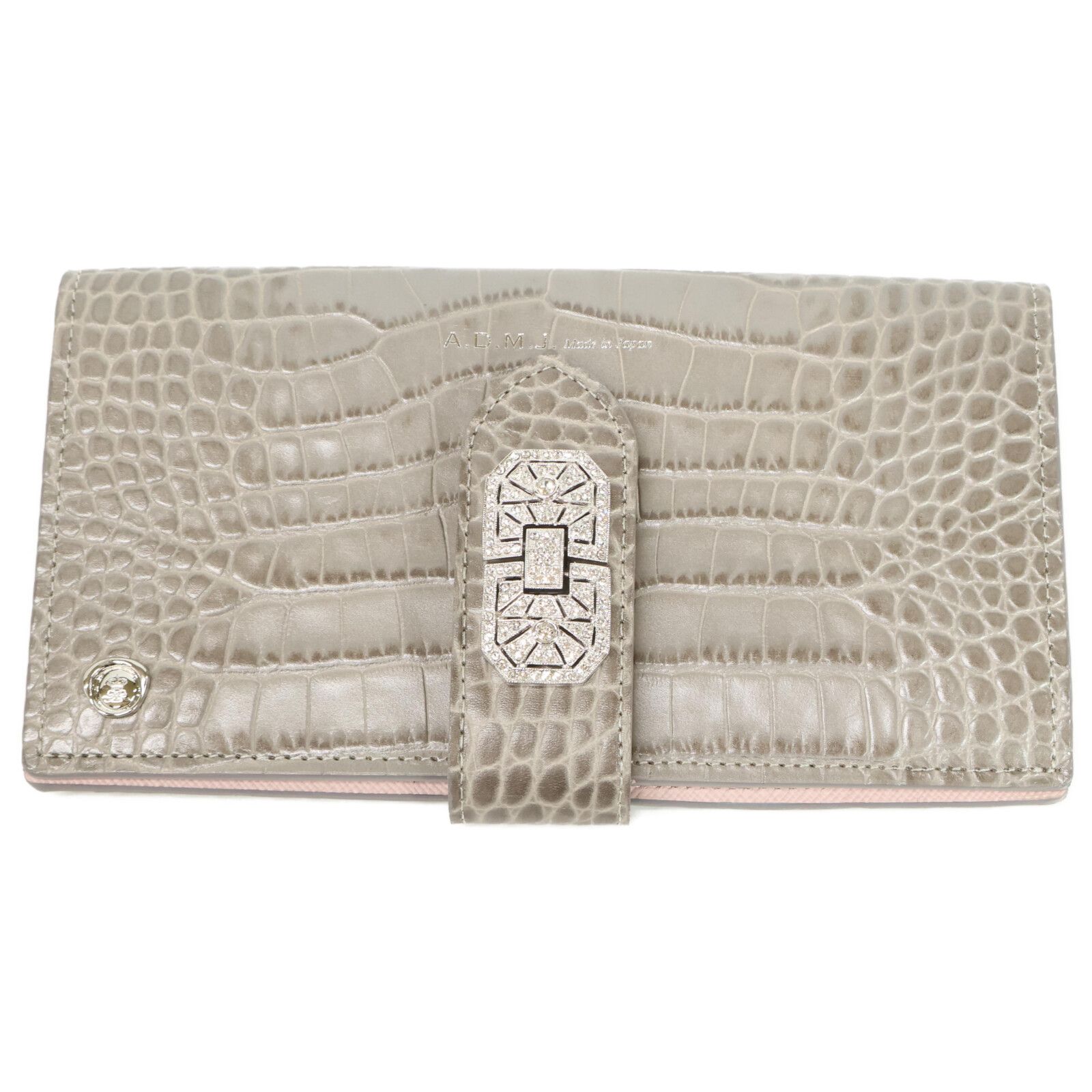 A.D.M.J. Accessoires De Mademoiselle ADMJ クロコダイル型押し アールデコ ロングウォレット