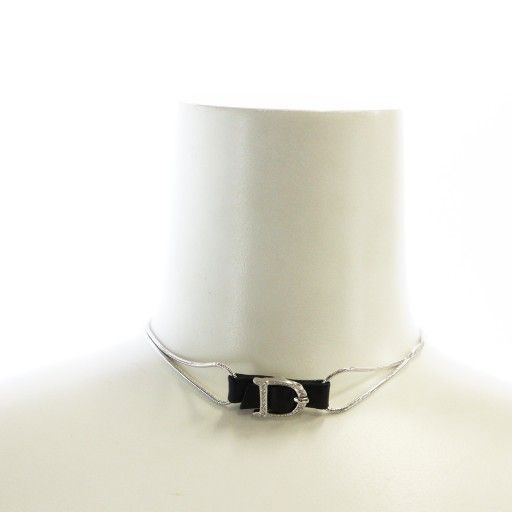 クリスチャンディオール Christian Dior チョーカー ネックレス ロゴ ラインストーン シルバー色 GY11 MQ OH FORTGASGNV_COM_BR