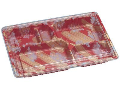弁当箱 使い捨て 松花堂 203 よしの 100個 透明 蓋付き ランチボックス 弁当容器 業務用 本体 レンジ 可能 電子レンジ OK