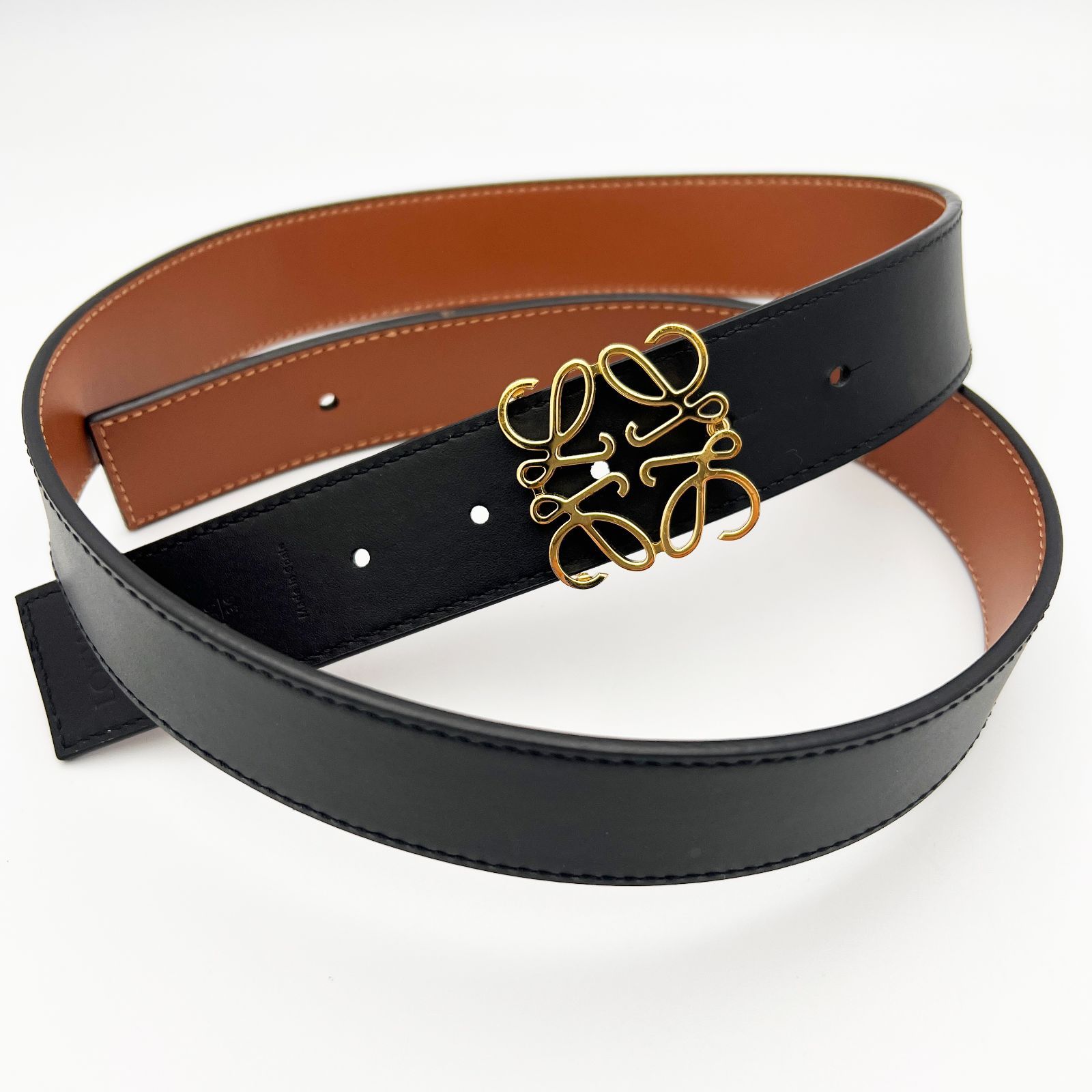 美品Ferragamo フェラガモ ベルト リバーシブル 調整可 最大120cm