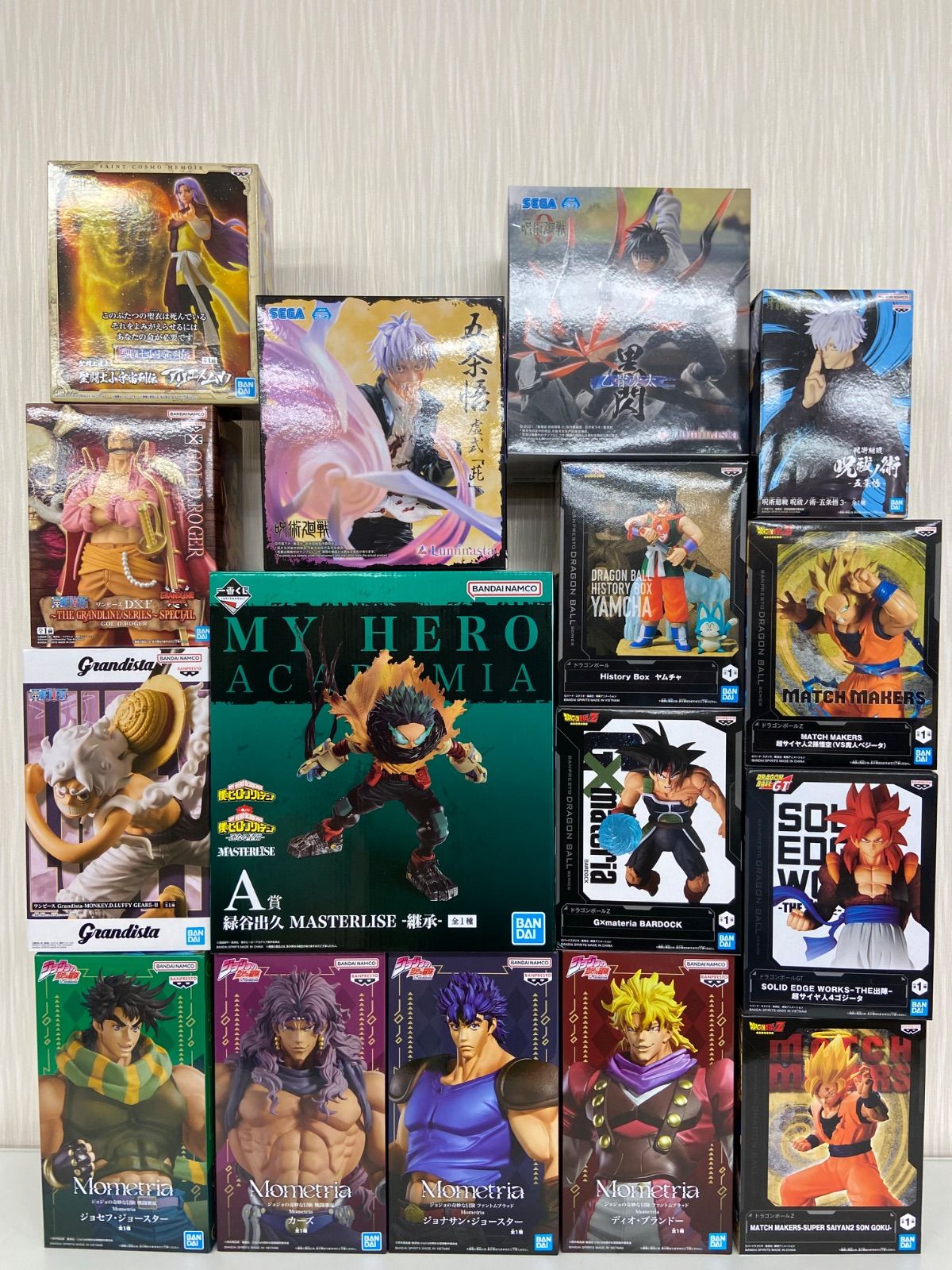 ジャンプ プライズ 一番くじ 混在 フィギュア まとめ 計16点 バンプレスト ジョジョ 呪術廻戦 ドラゴンボール ヒロアカ 他 ME28-2734