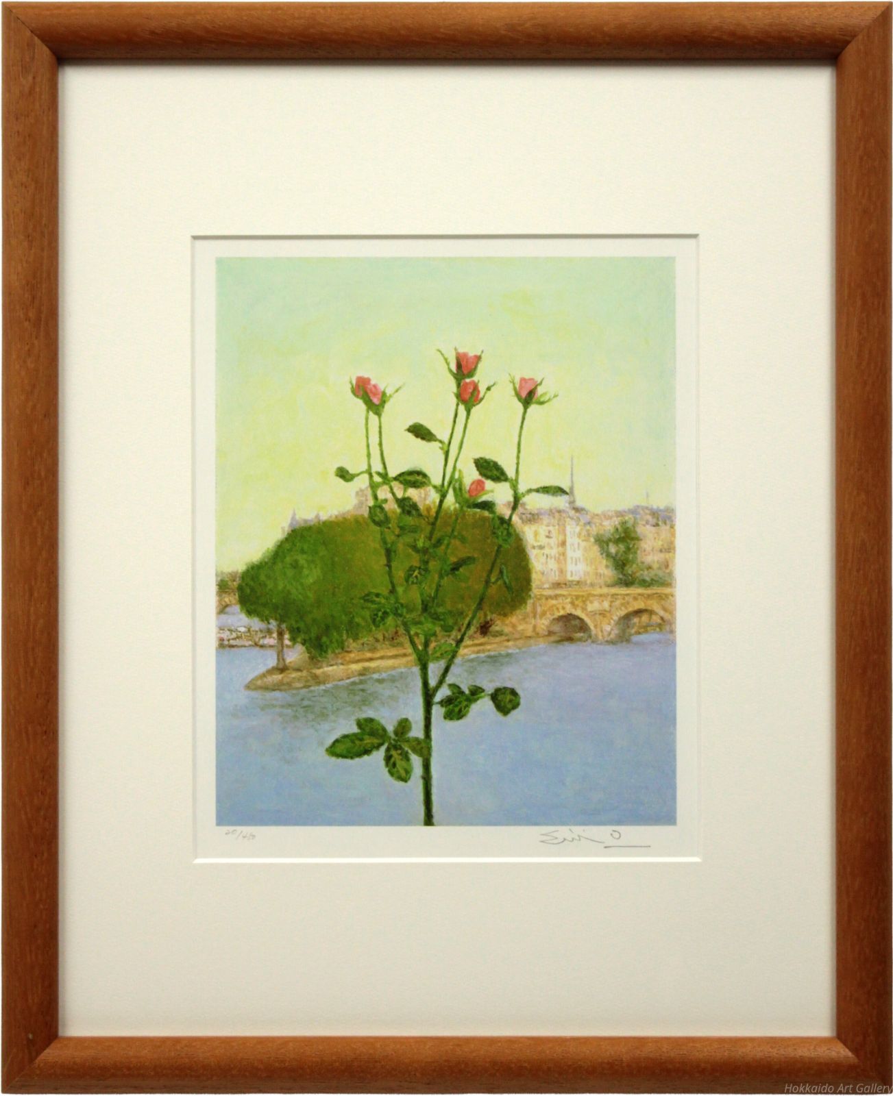 大津英敏 バラの都 リトグラフ 版画 絵画