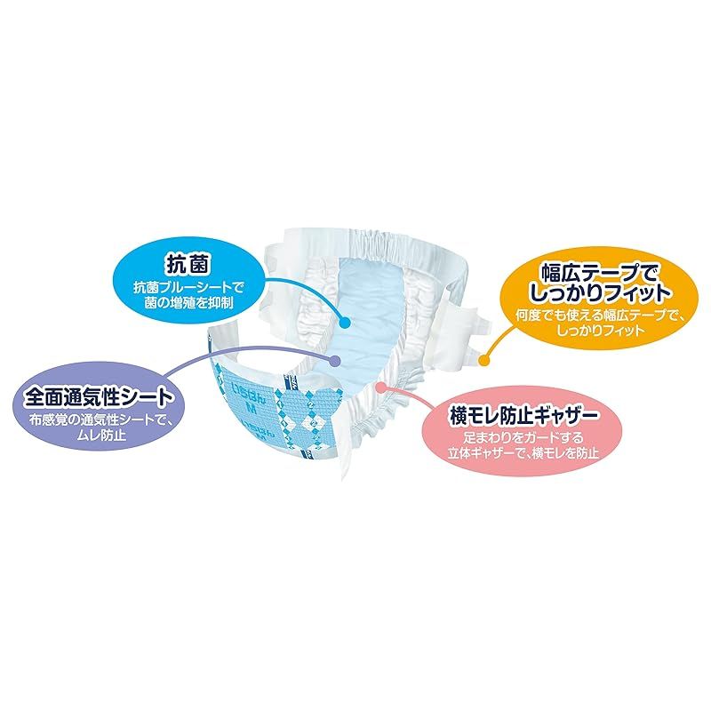 エルモアいちばん エルモア いちばん 幅広フィット テープ止めタイプ 男女共用 Mサイズ 入 4